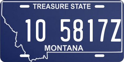 MT license plate 105817Z