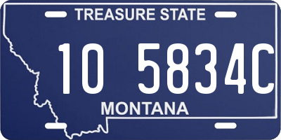 MT license plate 105834C