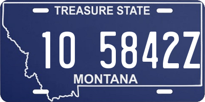 MT license plate 105842Z