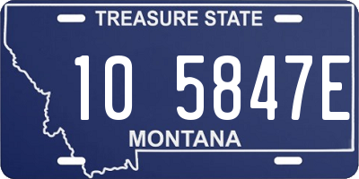 MT license plate 105847E