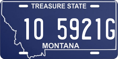 MT license plate 105921G