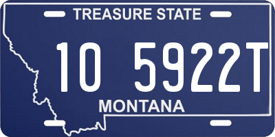 MT license plate 105922T