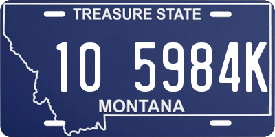 MT license plate 105984K