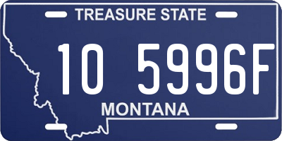 MT license plate 105996F