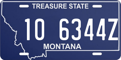 MT license plate 106344Z