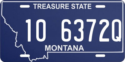 MT license plate 106372Q