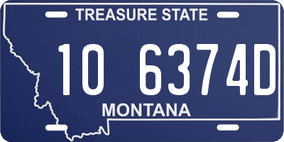 MT license plate 106374D