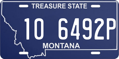 MT license plate 106492P