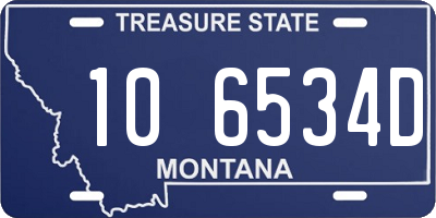 MT license plate 106534D