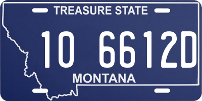 MT license plate 106612D