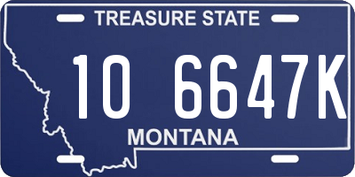 MT license plate 106647K