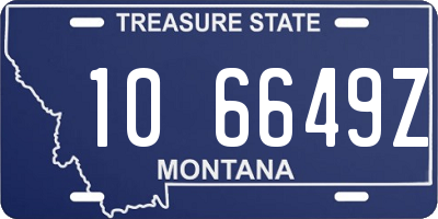 MT license plate 106649Z