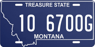 MT license plate 106700G