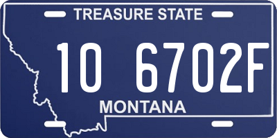 MT license plate 106702F