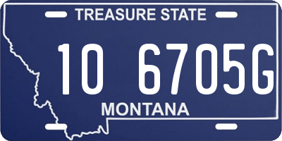 MT license plate 106705G