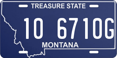 MT license plate 106710G