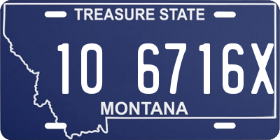 MT license plate 106716X