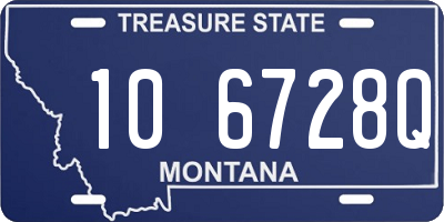 MT license plate 106728Q