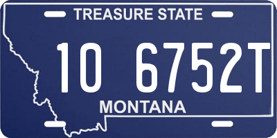 MT license plate 106752T