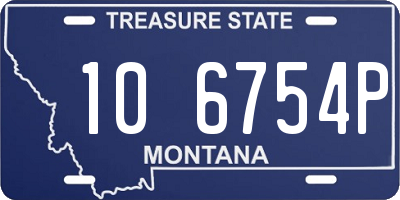 MT license plate 106754P