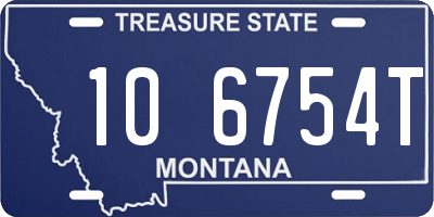 MT license plate 106754T