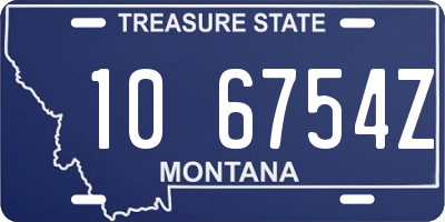 MT license plate 106754Z