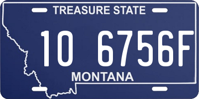 MT license plate 106756F