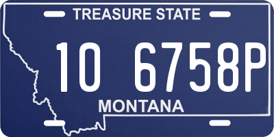 MT license plate 106758P