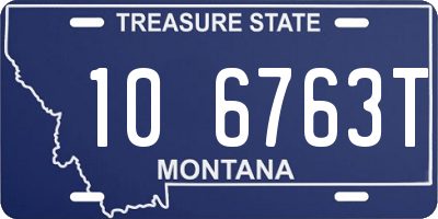 MT license plate 106763T