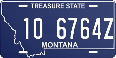 MT license plate 106764Z