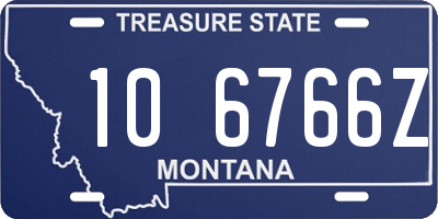 MT license plate 106766Z