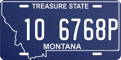 MT license plate 106768P