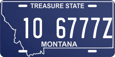 MT license plate 106777Z