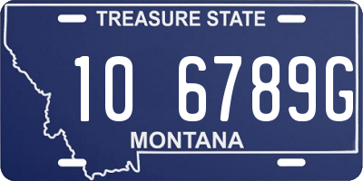 MT license plate 106789G