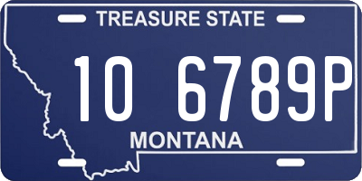 MT license plate 106789P