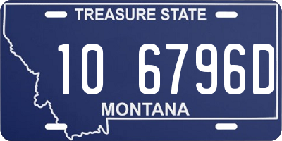 MT license plate 106796D