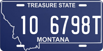 MT license plate 106798T