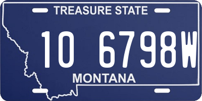 MT license plate 106798W