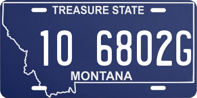 MT license plate 106802G