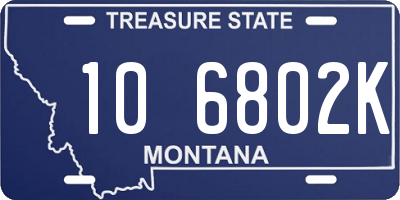MT license plate 106802K