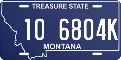 MT license plate 106804K