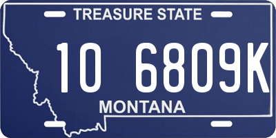 MT license plate 106809K