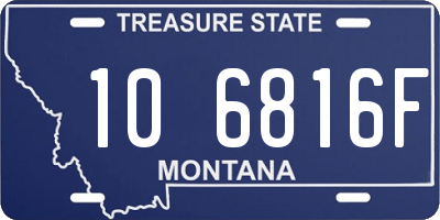 MT license plate 106816F