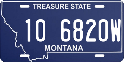 MT license plate 106820W