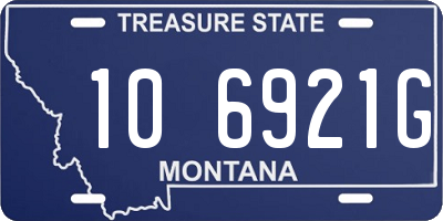 MT license plate 106921G