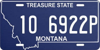 MT license plate 106922P