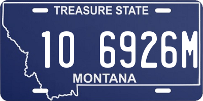 MT license plate 106926M
