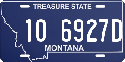 MT license plate 106927D