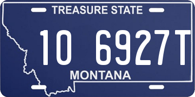 MT license plate 106927T