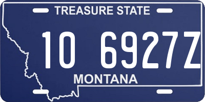 MT license plate 106927Z